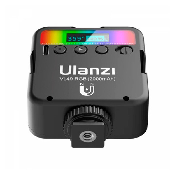 Накамерне LED-світло Ulanzi VL49 RGB, фотосвітильник 2000мАг, магнітне кріплення 1/4