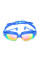 Окуляри для плавання з берушами захист від УФ Anti-Fog KH76-A силіконовий регульований ремінець сині