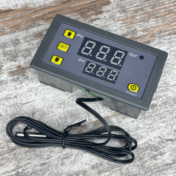 Терморегулятор W3230 з датчиком NTC10K, живлення 220В, діапазон -50~120°C, режими нагріву та охолодження