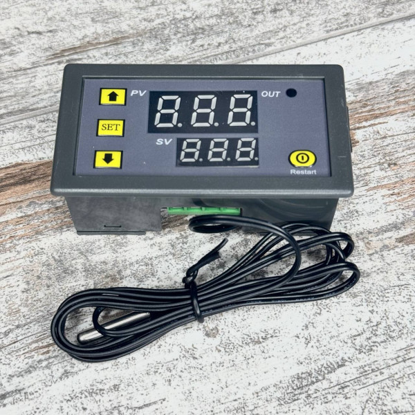 Терморегулятор W3230 з датчиком NTC10K, живлення 220В, діапазон -50~120°C, режими нагріву та охолодження