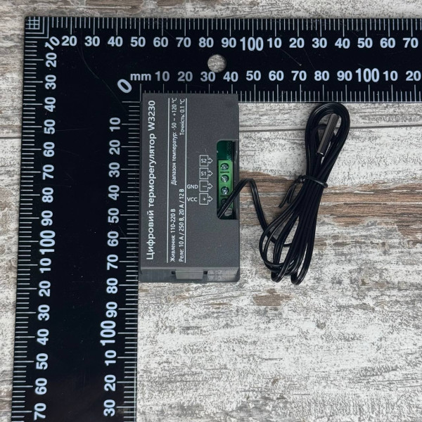Терморегулятор W3230 з датчиком NTC10K, живлення 220В, діапазон -50~120°C, режими нагріву та охолодження