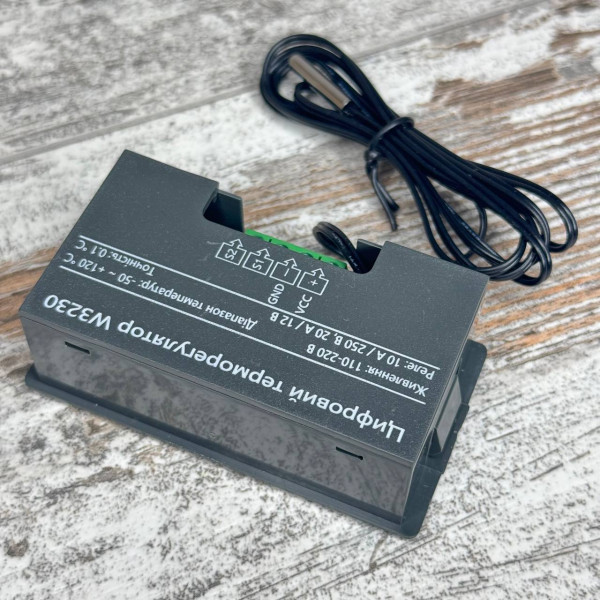 Терморегулятор W3230 з датчиком NTC10K, живлення 220В, діапазон -50~120°C, режими нагріву та охолодження