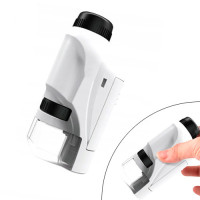 Кишеньковий мікроскоп 60–120X з LED підсвіткою, портативний, ручний, для дітей та юних дослідників