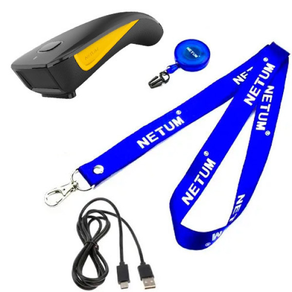 Бездротовий 1D/2D сканер штрихкодів Netum C750, USB/Bluetooth, акумулятор 1200 мА·год, компактний та ергономічний