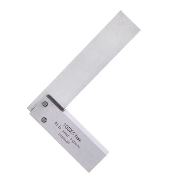 Поверочний кутник 90° 100x63 мм, слюсарний, конструкційна сталь, у пластиковому кейсі