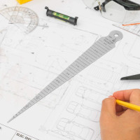 Конусна вимірювальна лінійка-щуп 1-15 мм, нержавійка для контролю зазорів і діаметра