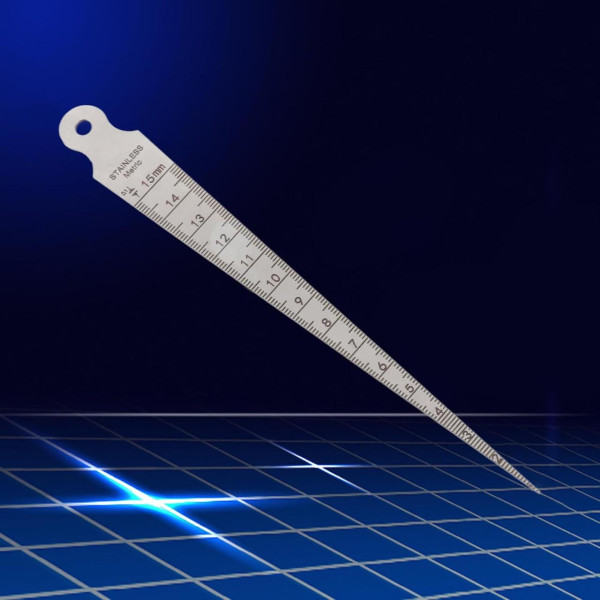 Конусна вимірювальна лінійка-щуп 1-15 мм, нержавійка для контролю зазорів і діаметра