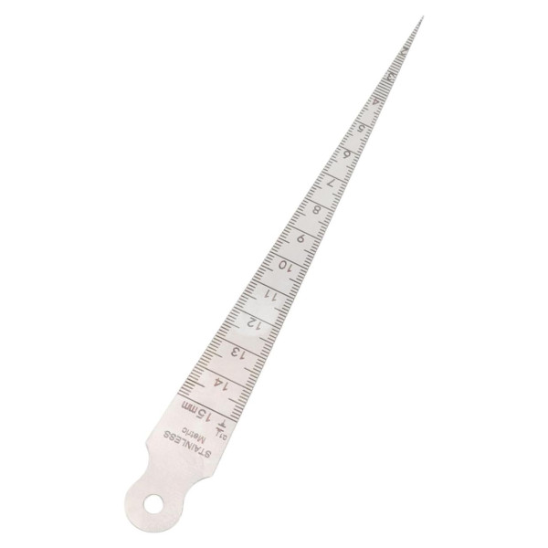 Конусна вимірювальна лінійка-щуп 1-15 мм, нержавійка для контролю зазорів і діаметра