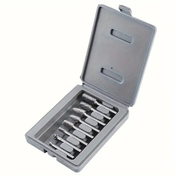 Набір борфрез по металу 8шт, хвостовик 6мм, карбід вольфраму, в кейсі, для шліфування та гравіювання