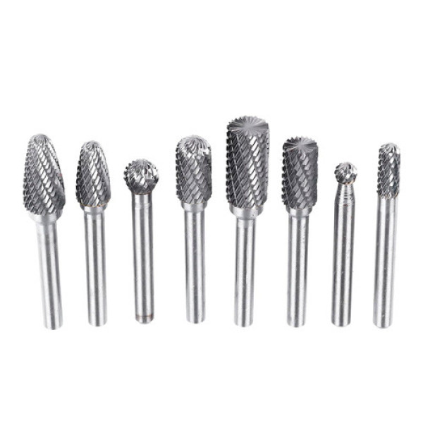 Набір борфрез по металу 8шт, хвостовик 6мм, карбід вольфраму, в кейсі, для шліфування та гравіювання