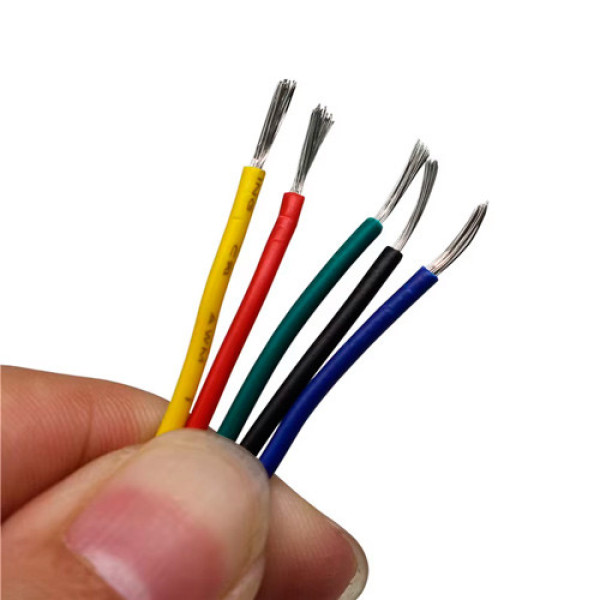 Комплект мідних проводів 28AWG луджених 5 кольорів по 10 м 1-жильні в силіконі