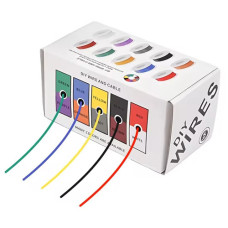 Набір дротів в силіконовому обплетенні 1жила 20AWG 5кольорів по 10м луджена мідь