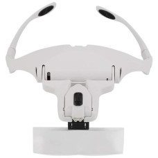 Окуляри збільшувальні налобні з LED підсвіткою, змінні лінзи 5 шт (1X-3.5X), лупа для роботи з дрібними деталями, модель 9892B1