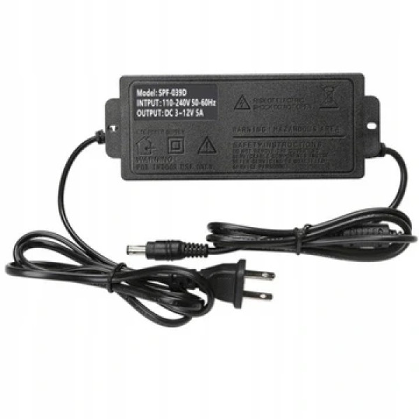 Регульований блок живлення 3–12В 10А з цифровим вольтметром і роз’ємом 5.5×2.5 мм для LED, камер, електроніки