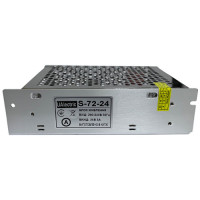 Блок живлення UAlectric S-72-24, 24В 3А 72Вт перфорований — для відеоспостереження, LED і систем доступу