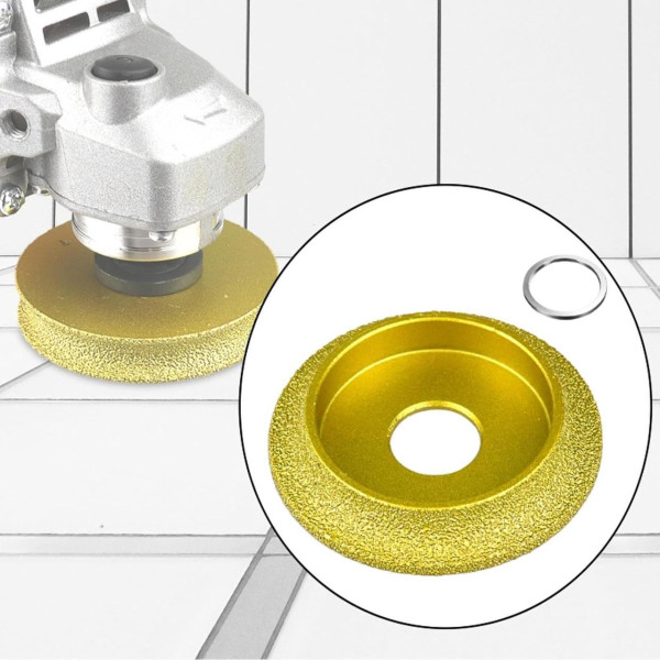 Диск шліфувальний алмазний 75x10 мм для скруглення кромки по каменю, мармуру, плитці