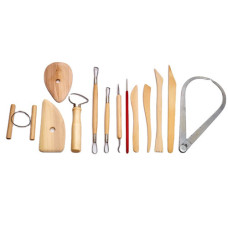 Набір дерев’яних інструментів для ліплення та моделювання з полімерної глини, 13 шт