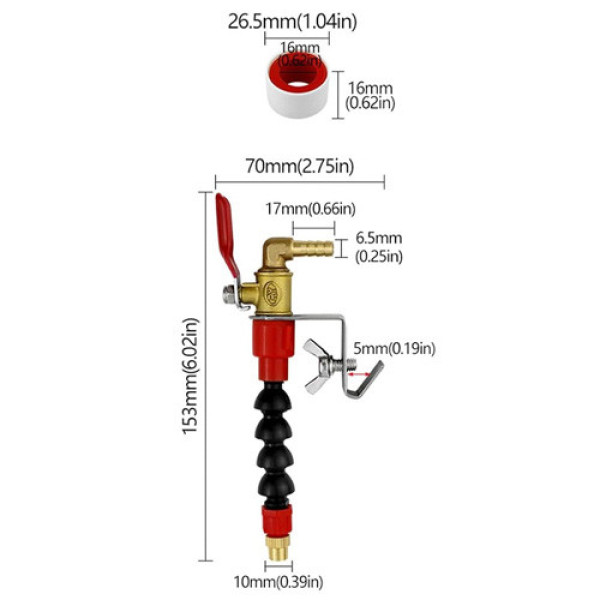 Система подачі води для плиткоріза з регулювальним краном шланг охолодження з доставкою
