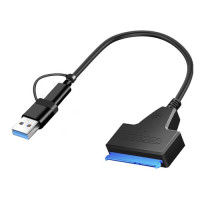 Адаптер-перехідник USB 3.0/Type-C – SATA 2.5" для SSD і HDD швидкість передачі до 5 Гбіт/с