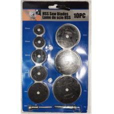 Набір дискових відрізних пил 8шт 22-60мм HSS чорні з тримачами для гравера