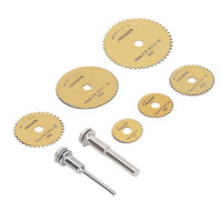 Відрізні круги набір 6шт з 2 тримачами дискові пили 22-50мм HSS золотисті