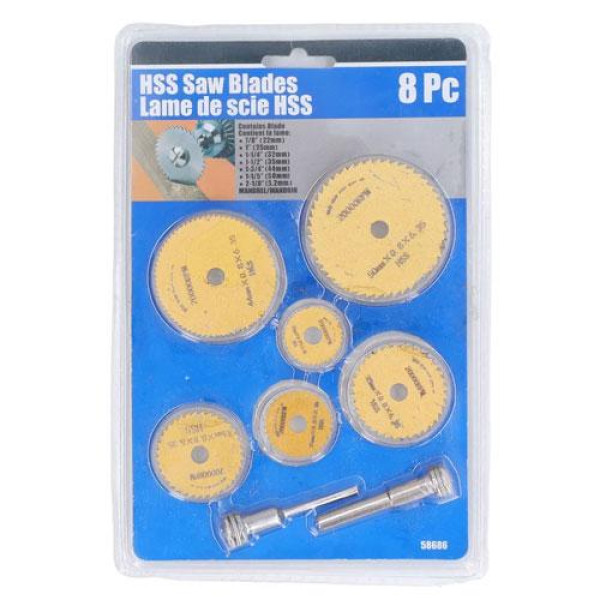 Відрізні круги набір 6шт з 2 тримачами дискові пили 22-50мм HSS золотисті