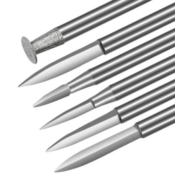 Набір фрез по дереву 6 шт, хвостовик 3 мм, сталь у кейсі, для гравера та фрезера