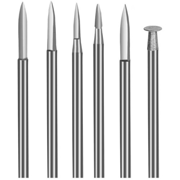 Набір фрез по дереву 6 шт, хвостовик 3 мм, сталь у кейсі, для гравера та фрезера