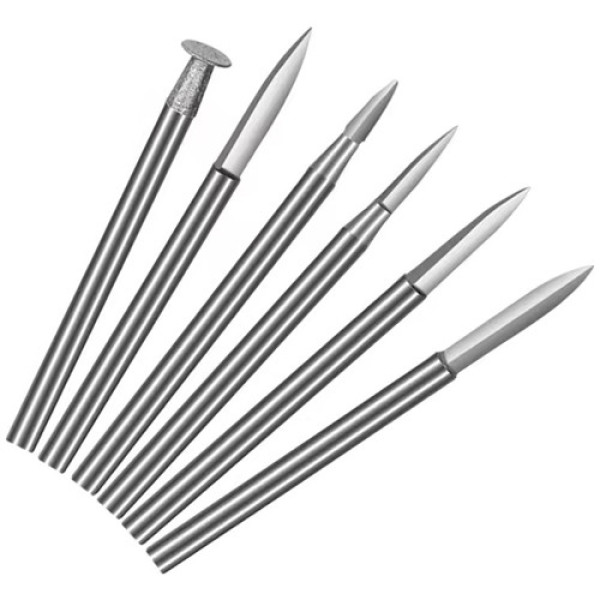 Набір фрез по дереву 6 шт, хвостовик 3 мм, сталь у кейсі, для гравера та фрезера