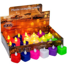 LED-світильник у формі серця, імітація свічки, 24 шт, тепле біле світло, кольорові