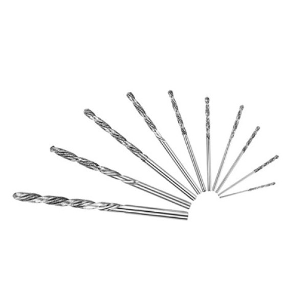 Набір алмазних свердел 10 шт 0.8-4 мм для скла кераміки каменю та металу високої точності