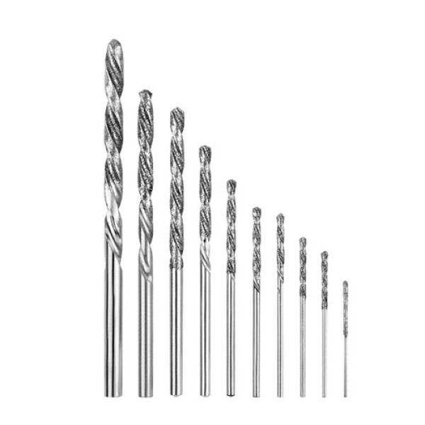 Набір алмазних свердел 10 шт 0.8-4 мм для скла кераміки каменю та металу високої точності