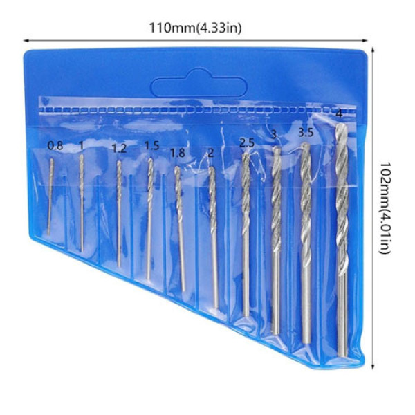 Набір алмазних свердел 10 шт 0.8-4 мм для скла кераміки каменю та металу високої точності