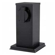 Стовпчик вуличний з 2 розетками 230В 16А 3860Вт, металевий вологостійкий IP44 для саду, дачі та вулиці