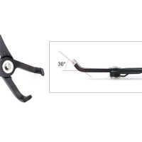 Щипці для зняття обшивки та кліпс 30° вигнуті, інструмент для авто, міцна сталь