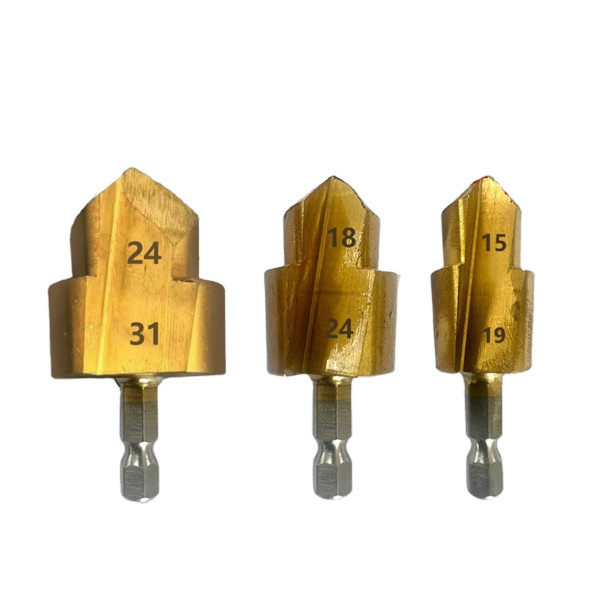 Ступінчасте свердло 24-31мм титанове для PPR труб і відновлення пластикових фітингів