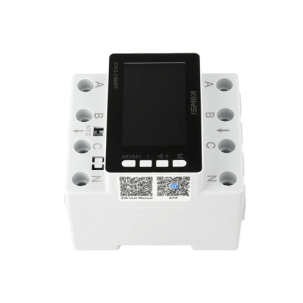Wi-Fi лічильник електроенергії трифазний 220 В 80 А KWS-306WF на DIN-рейку із захистом та моніторингом