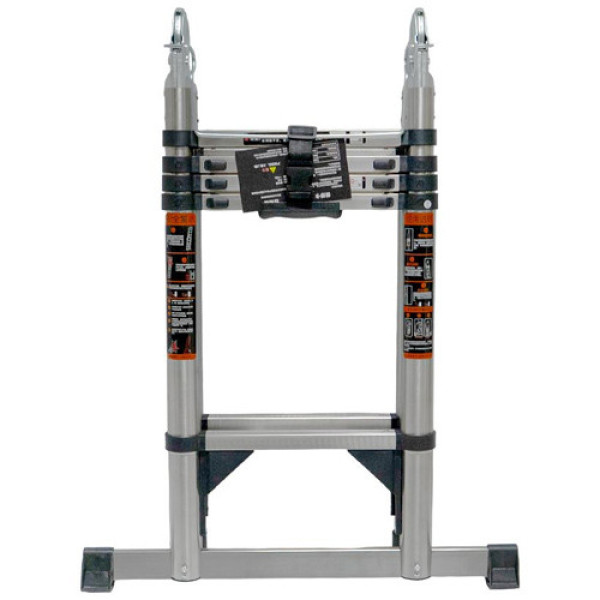 Драбина телескопічна 2.1м+2.1м, розкладна, нержавіюча сталь