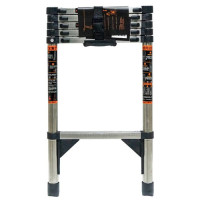 Драбина телескопічна 2.3м, приставна, нержавіюча сталь