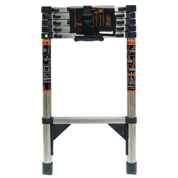 Драбина телескопічна 2.3м, приставна, нержавіюча сталь