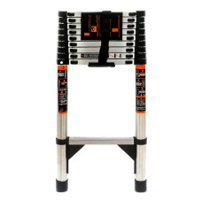 Драбина телескопічна 3.9м, приставна, нержавіюча сталь