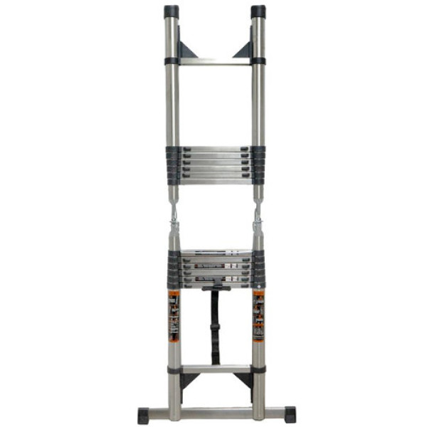 Драбина телескопічна 2.9м+2.9м, розкладна, нержавіюча сталь