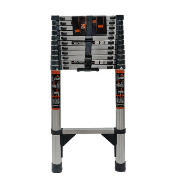 Драбина телескопічна 4.7м, приставна, нержавіюча сталь