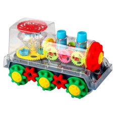 Іграшковий поїзд прозорий з шестернями, музикою і підсвіткою, з батарейками