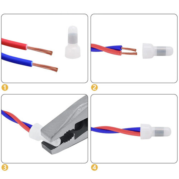 Набір обтискних ковпачків 120шт 22-16 16-14 12-10 AWG, для з’єднання