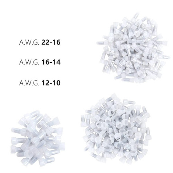 Набір обтискних ковпачків 120шт 22-16 16-14 12-10 AWG, для з’єднання