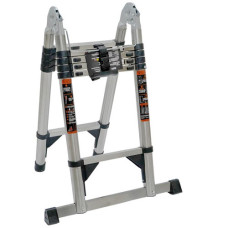 Драбина телескопічна 2.1м+2.1м, розкладна, нержавіюча сталь