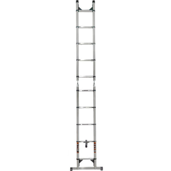 Драбина телескопічна 2.1м+2.1м, розкладна, нержавіюча сталь