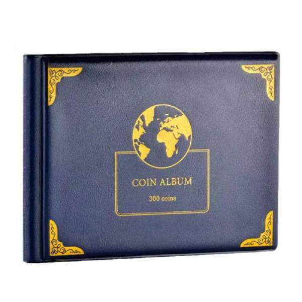 Альбом для колекції монет 300 комірок 30х30мм і 45х45мм, книга-органайзер