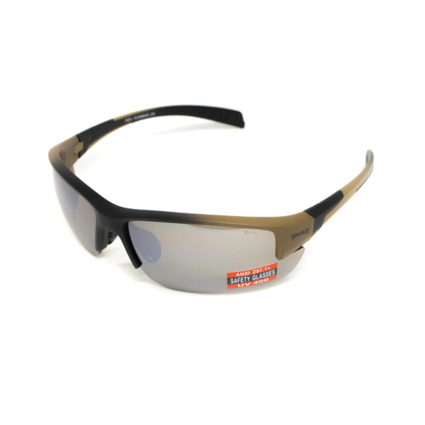 Окуляри захисні Global Vision Hercules-7 Black-Brown (drive mirror), дзеркальні коричневі в коричнево-чорній оправі